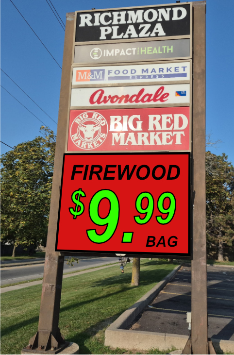 Digital LED sign installed at Richmond Plaza for Big Red Market Ontario