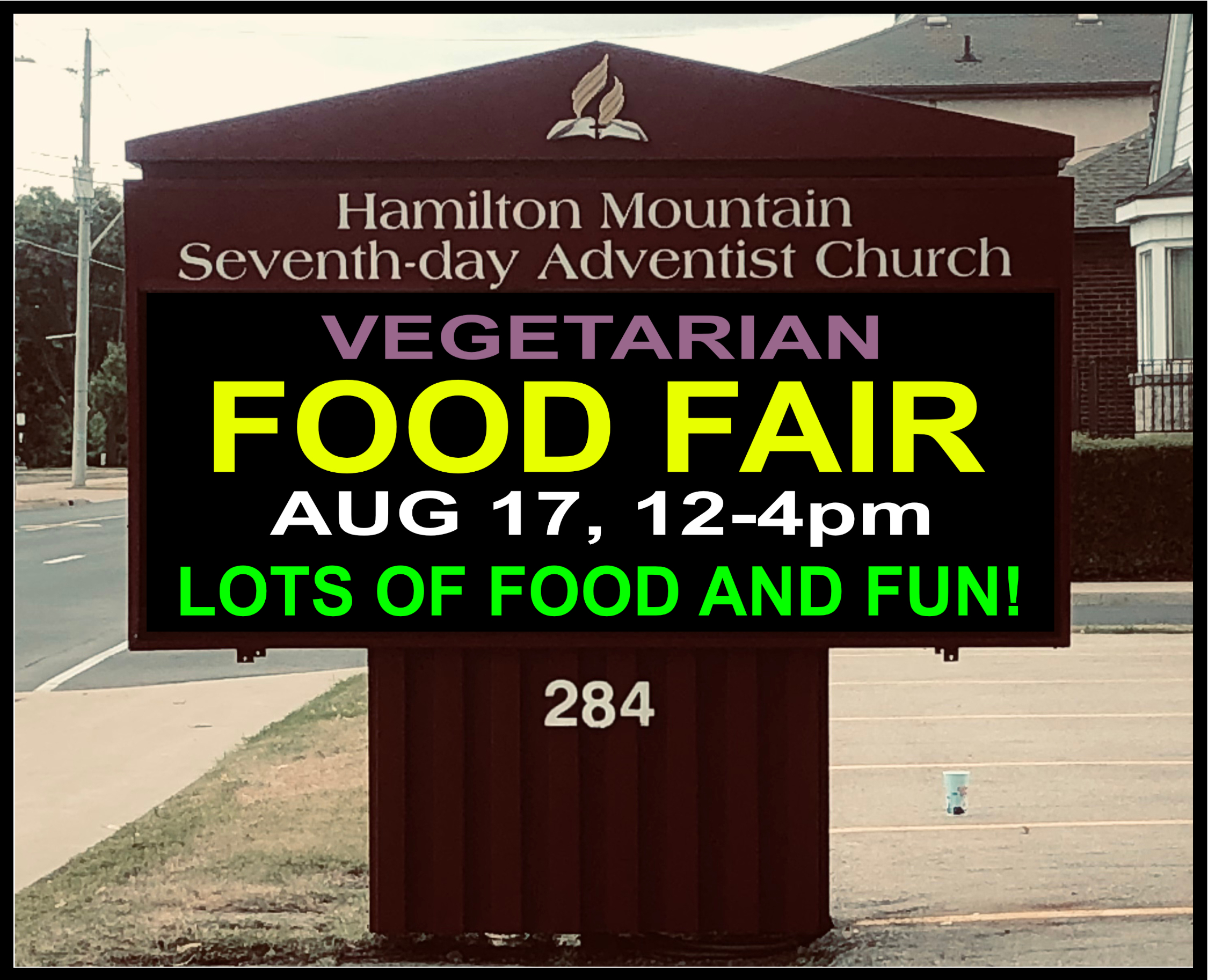 Church digital LED message board installed at Hamilton Mountain Seventh-day Adventist Church Ontario